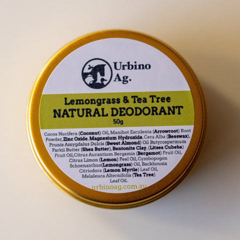 Natural Deodorant - Lemongrass & Tea Tree with a hint of Lemon Myrtle!